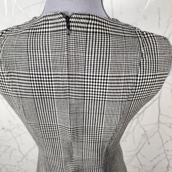 Theory Gray Plaid Wool Stretch Helaina Of Portland Dress - Picture 5 of 8